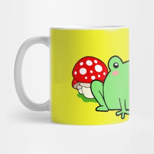 Cute Frog & Mushrooms Cottagecore Nature Mug